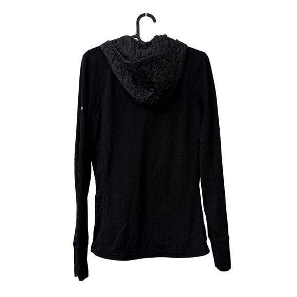Icebreaker GT Merino Wool Black Quilted 1/2 Zip Hoodie Sweater Womens Small - Picture 6 of 6